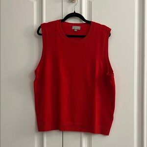 J. Crew Bright Red 100% Cashmere Sweater Vest